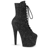 7 Inch Heel ADORE-1020GWR Black Glitter